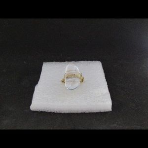 Clear glass wired ring - Size 4.75